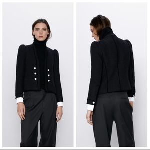zara tweed poplin jacket